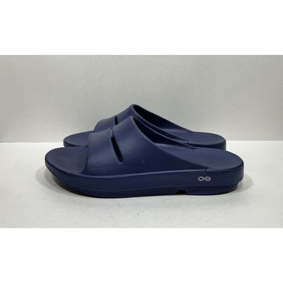 Oofos Ooahh Recovery Men’s Size 13 Blue Slide Comfort Sandal Shoes - Picture 3 of 7